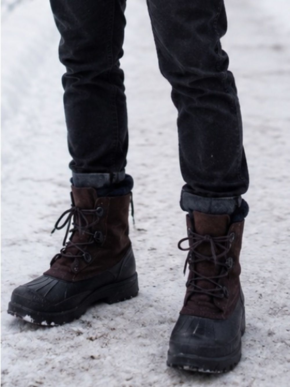 REI Men's Snowpak Waterproof Brown/Black Winter Duck Suede Leather Boots 8 EUC!